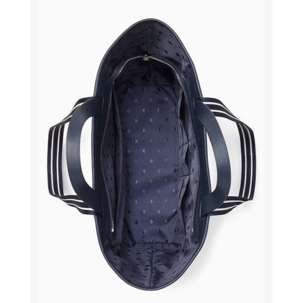 Kate Spade Large Tote Denim Leather Blue Bag NWT New - Picture 4 of 8